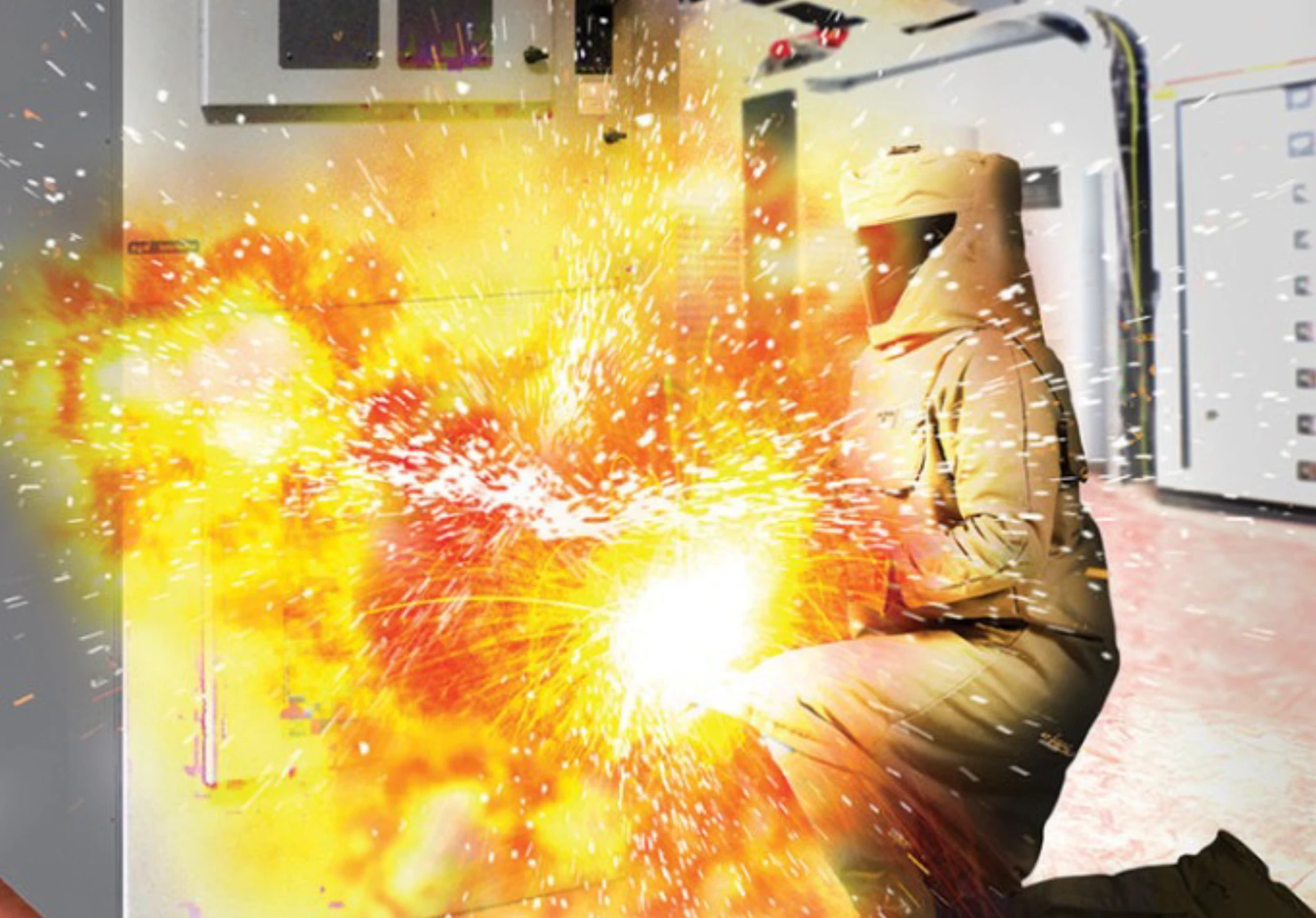 Arc Flash Image showing explosion